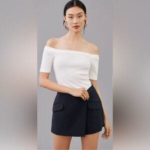 Maeve by Anthropologie Tailored Skort in Black - Size 10